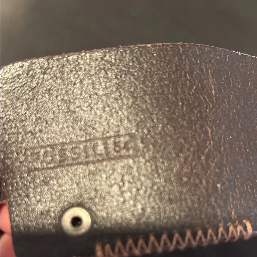 Fossil 54 Cuff Bracelet Mens Jewelry Unisex Brown Leather Rugged Distressed